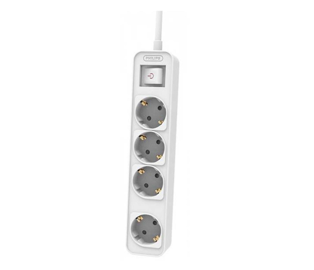 PHILIPS Listwa zasilająca - 4 gniazda 1.5m Phil-CHP2144W/60 - 1196398 - zdjęcie